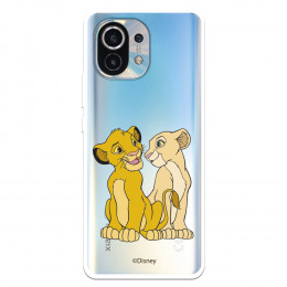 Funda para Xiaomi Mi 11 Oficial de Disney Simba y Nala Silueta - El Rey León