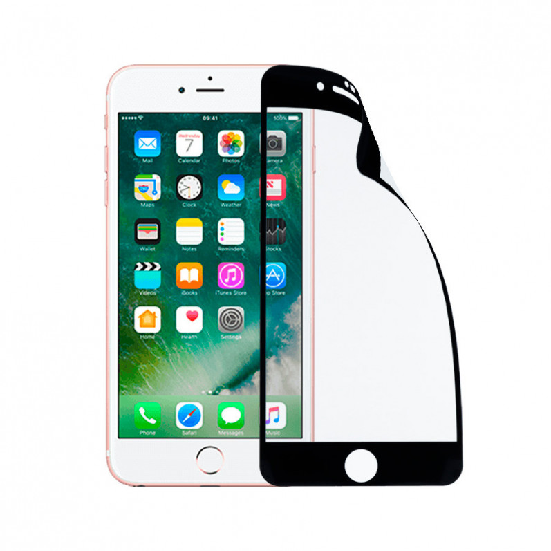 Cristal Templado Completo Negro Irrompible para iPhone 7 Plus