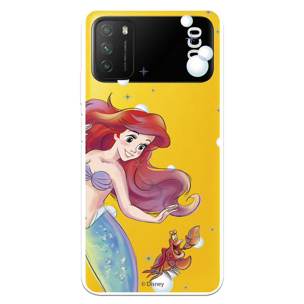 Funda para Xiaomi Poco C65 Oficial de Disney Ariel y Sebastián