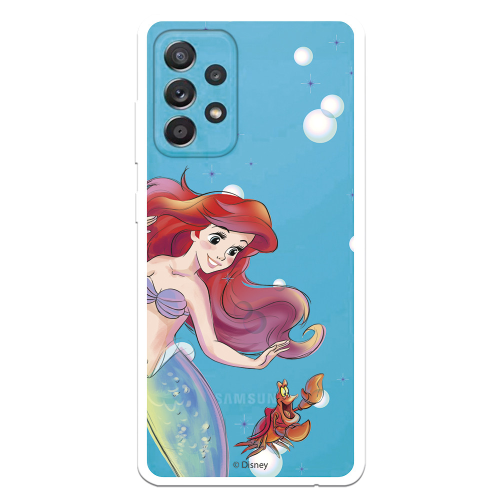 Funda para Samsung Galaxy A52 5G Oficial de Disney Ariel y Sebastián  Burbujas - La Sirenita