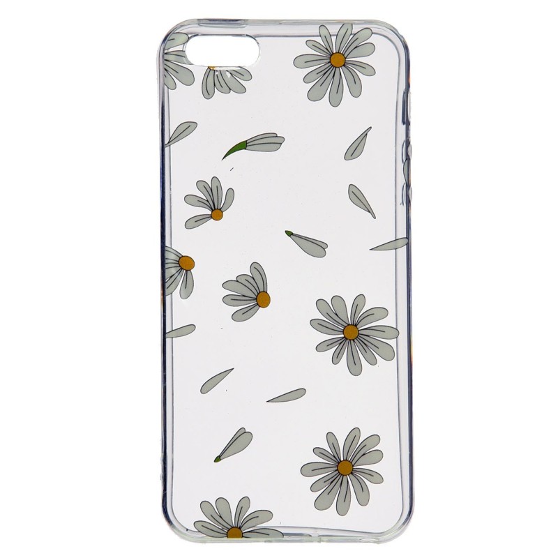 Funda Dibujo Margaritas Blanca para iPhone SE 2016